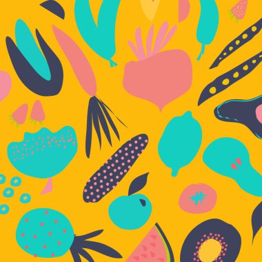 meyve şablonu basit vektör illüstrasyonu