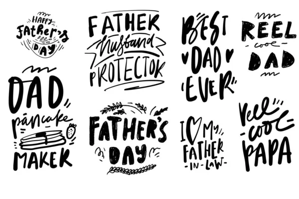 父亲节的报价设置为您的设计 手书字体插图 — 图库矢量图片