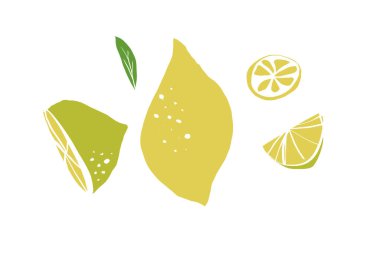 Tasarımınız için limon düz illüstrasyon