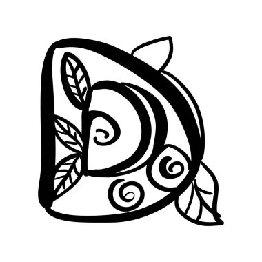 Çiçek tasarımı harfleri. Tasarımınız için el çizimi illüstrasyonuName