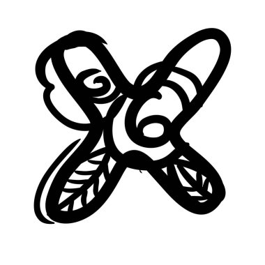 Çiçek tasarımı harfleri. Tasarımınız için el çizimi illüstrasyonuName