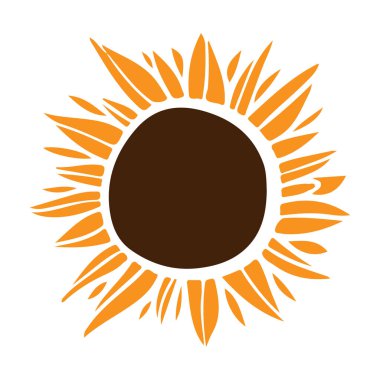 Ayçiçeği dijital tasarımı. Vektör çizimi. Düz Çizim