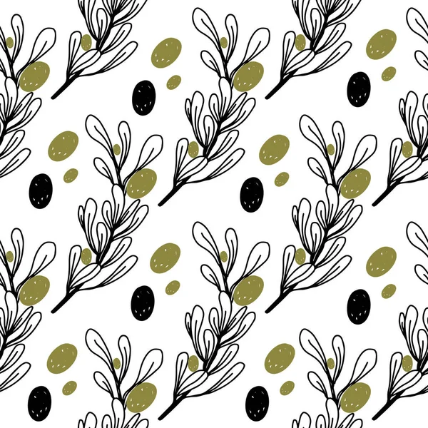 Tasarımınız için el çizimi zeytinsiz desen. Kusursuz arkaplan