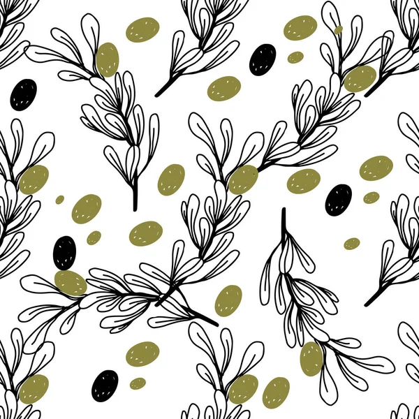 Tasarımınız için el çizimi zeytinsiz desen. Kusursuz arkaplan