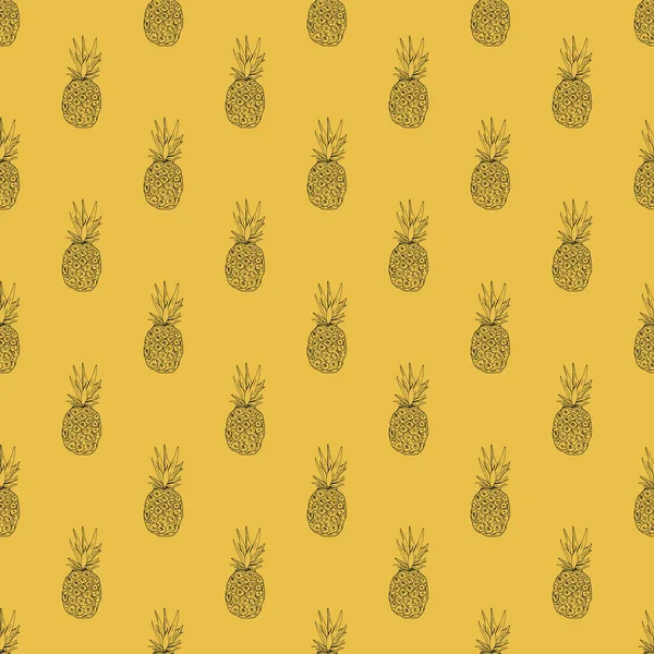 Pineapples Seamless Pattern Your Design Fabrics Scrapbooking Wallpaper — Stock Vector