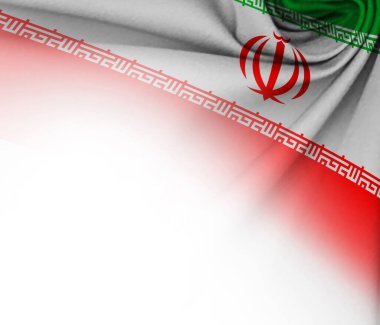 İran bayrağına dolanmış beyaz arkaplan