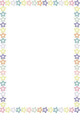 Parlayan yıldız çerçevesi. Parlak yıldız şablonu. Metnin için boş alanı olan çerçeve. Bebek partisi tasarımı