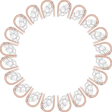 El çizimi vektör çizgisi boş çiçek çerçevesi. Barok çiçekli klasik tasarım konsepti. Beyaz arkaplanda izole edilmiş vektör çerçevesi