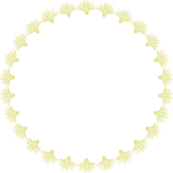 Bahar çayırı çerçevesi. Çiçeklerle dikdörtgen çerçeve. Güzel papatya boş çerçeve kutusu. El çizimi vektör çizimi beyaz arkaplanda izole edildi