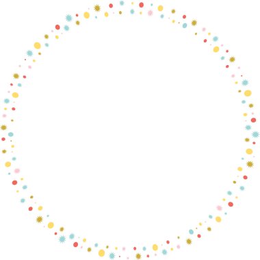 Damlaların renkli elementlerle karalama sınırı. Moda grafik şablonu. Güzel boş çerçeve kutusu. El çizimi vektör çizimi beyaz arkaplanda izole edildi