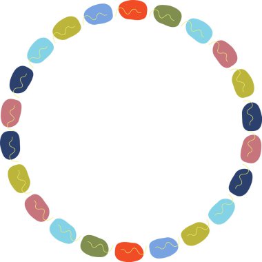 Metin için karalama çerçevesi. Hippiler için Modern Sanat Grafikleri. Renkli stil geometrik boş çerçeve. Tasarım, davetiyeler, hediye kartları, el ilanları ve broşürler için öğe