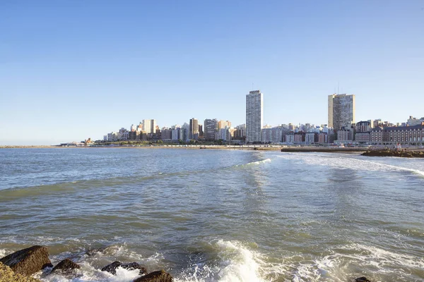 Mar Del Plata Skyline Und Strände Stockbild