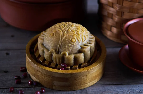 Mooncake Chinese Mid Autumn Festival Food — Stock Photo, Image