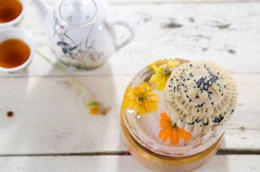  Siyah susam buz Mooncake, Çin Orta Sonbahar Festivali gıda.