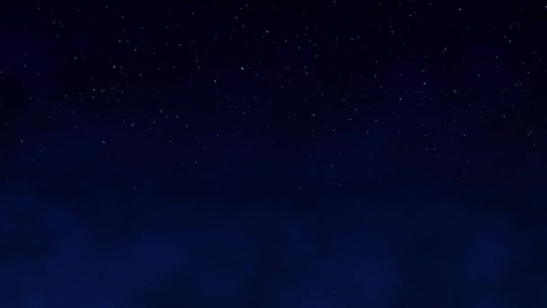夜の満天の星空 煙のような空の星と暗い青色の領域の背景 — ストック動画