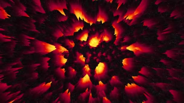 Astratto Sfondo Rosso Caldo Magma Lavico Materia Oscura Inferno Infernale — Video Stock