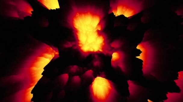 抽象的なレッドホット マグマ溶岩背景 地獄地獄の背景 ダークマター — ストック動画