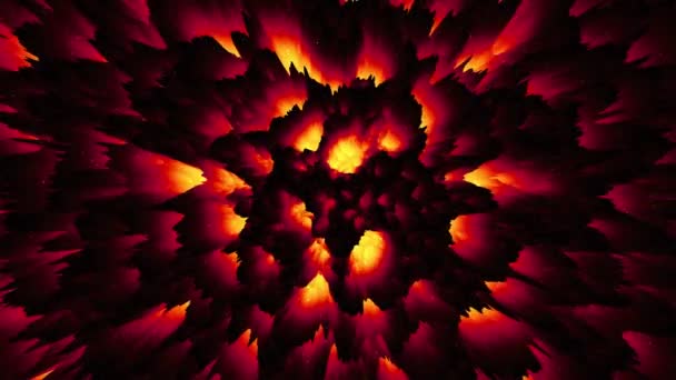 抽象的なレッドホット マグマ溶岩背景 地獄地獄の背景 暗黒物質 ハロウィーン — ストック動画