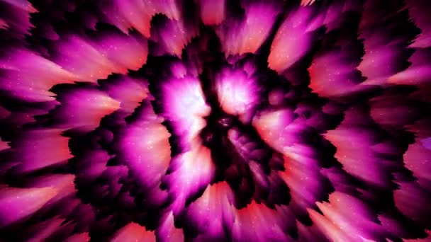 Dynamische Lichtgevende Roze Bloem Abstract Achtergrond Fantastische Zaak Verplaatsen — Stockvideo