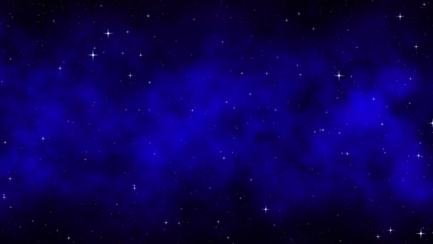 Céu Estrelado Noturno Fundo Espaço Dinâmico Azul Escuro Com Estrelas — Vídeo de Stock