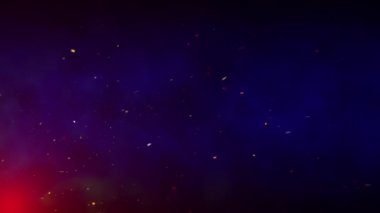 Ve duman gece gökyüzünde uçan sparks, aydınlık ile karanlık mavi gökyüzü arka plan, kıvılcım Yanan köz duman, kesintisiz döngü ile birlikte taşıma