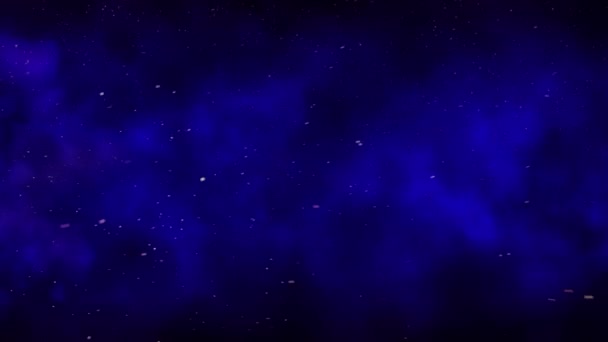 Chispas Voladoras Humo Cielo Estrellado Nocturno Fondo Azul Oscuro Con — Vídeo de stock