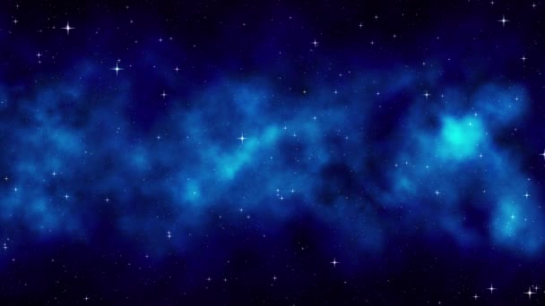 Έναστρο Ουρανό Νύχτας Φόντο Σκούρο Μπλε Δυναμικό Χώρο Φωτεινά Αστέρια — Αρχείο Βίντεο