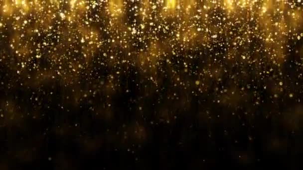 Fondo Con Particelle Brillantini Dorati Che Cadono Confetti Oro Cadenti — Video Stock