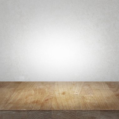 Hafif taş arka plan ile ahşap mutfak üst masa