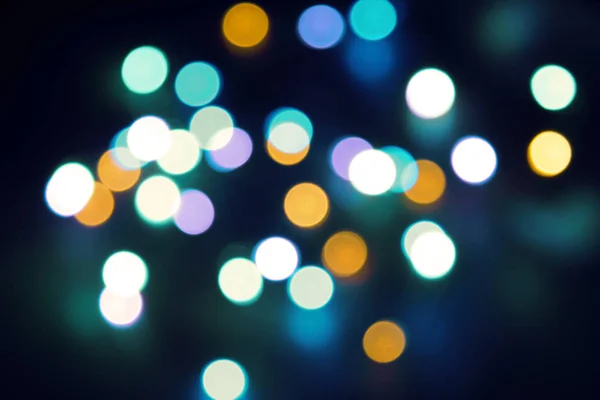 Abstrakte bokeh nigth Hintergrund. bunte magische Lichter Hintergrund, Dekoration für die Party. Neonlichteffekt — Stockfoto