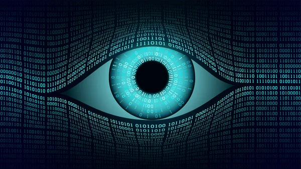 Big Brother concept d'oeil électronique, technologies pour la surveillance mondiale — Image vectorielle