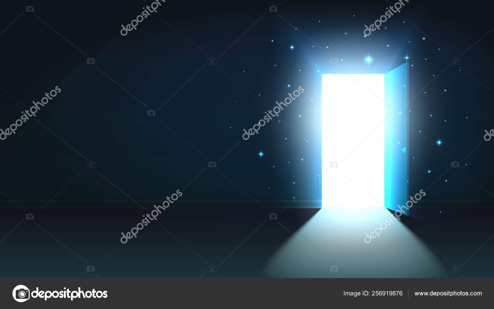 Light From The Open Door Of A Dark Room Abstract Mystical