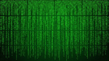 Abstract cyberspace with digital falling lines, binary code background. Matrix background. Big data, artificial intelligence, neural network digital technology concept clipart