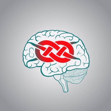 Brain with convolutions associated to the knot clipart