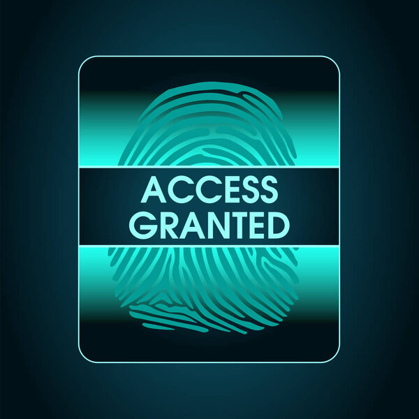 Получен доступ к сканированию отпечатков пальцев. Сканирование отпечатков пальцев - цифровая биометрическая система безопасности, защита данных
