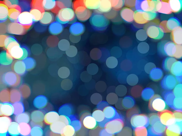 Multicolor bokeh desenfocado fondo. Marco de confeti de color brillante luminoso, telón de fondo borroso —  Fotos de Stock