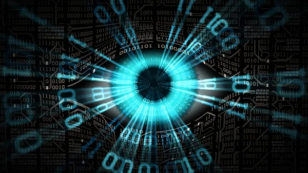 Big Brother concept d'oeil électronique, technologies pour la surveillance mondiale, la sécurité des systèmes informatiques et des réseaux — Photo