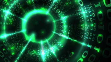 Soyut bilgisayar veri arka plan matris ikili kod, veri akışı, soyut bağlantı. Bilgisayar sistemi, veritabanı, internet sunucusu, kötü amaçlı kod hackleme. Vektör çizimi