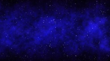 Gece yıldızlı gökyüzü, parlak yıldızlar ve bulutsu ile koyu mavi uzay arka plan