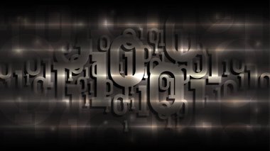 Karanlık arka planda ikili matris kodu, soyut fütüristik siber alemde gölge dijital kod, yapay zeka, vektör illüstrasyon