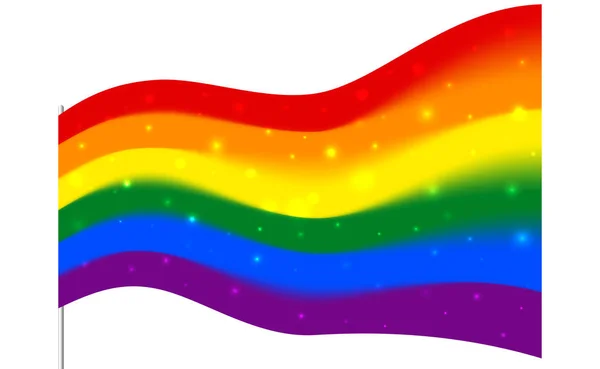 Blurred sparkling rainbow flag - LGBT and LGBTQ pride. Gay lesbian transgender rainbow blurred wave background. Multicolor gay flag for parade, vector illustration — Stock Vector