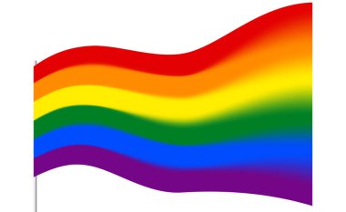 Bulanık gökkuşağı bayrağı - Lgbt ve Lgbtq gururu. Gay lezbiyen transseksüel gökkuşağı dalga arka plan bulanık. Geçit töreni için çok renkli gay bayrağı, vektör