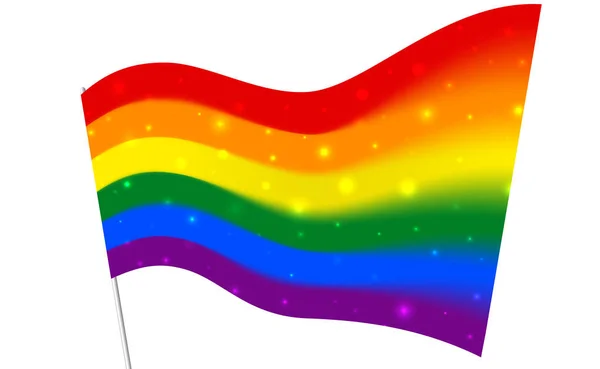 Bandera de arco iris brillante borrosa: orgullo LGBT y LGBTQ. Gay lesbiana transgénero arco iris borrosa onda fondo. Bandera gay multicolor para desfile, vector — Vector de stock