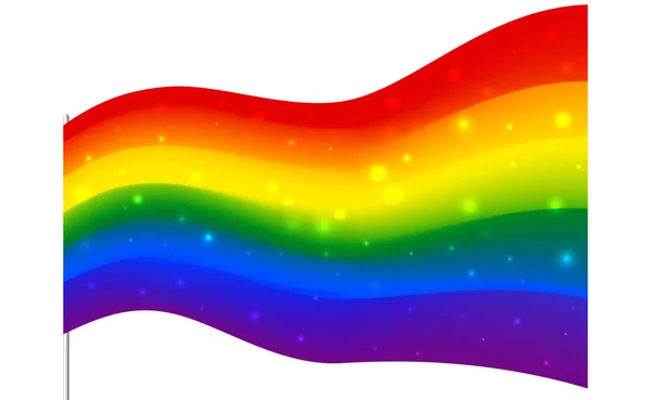 Bandera de arco iris brillante borrosa: orgullo LGBT y LGBTQ. Gay lesbiana transgénero arco iris borrosa onda fondo. Bandera gay multicolor para desfile, vector — Vector de stock