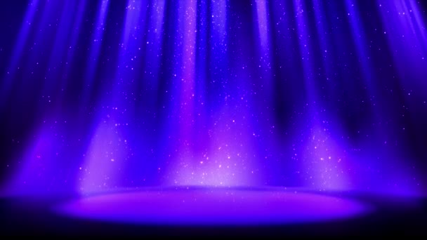 Escena Azul Púrpura Vacía Sobre Fondo Brillante Lugar Iluminado Por — Vídeos de Stock