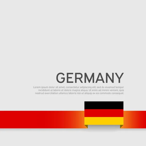 Γερμανία σημαία φόντο. Κορδέλα σε χρώματα της γερμανικής σημαίας σε λευκό φόντο. Εθνική αφίσα. Διάνυσμα Tricolor επίπεδη σχεδίαση. Κρατική γερμανική πατριωτική Μπάνερ, καλύψτε — Διανυσματικό Αρχείο