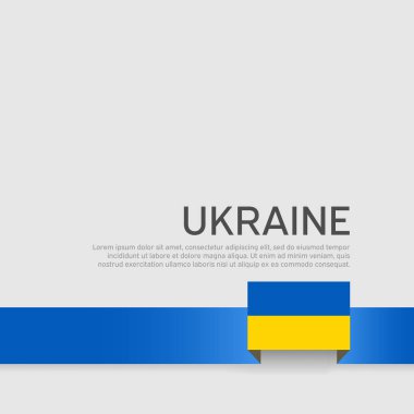 Ukrayna bayrağı arka plan. Beyaz arka planda Ukrayna bayrağı Şerit renkleri. Ulusal poster. Vektör Illustration. Devlet Ukrayna vatanseverlik afiş, kapak