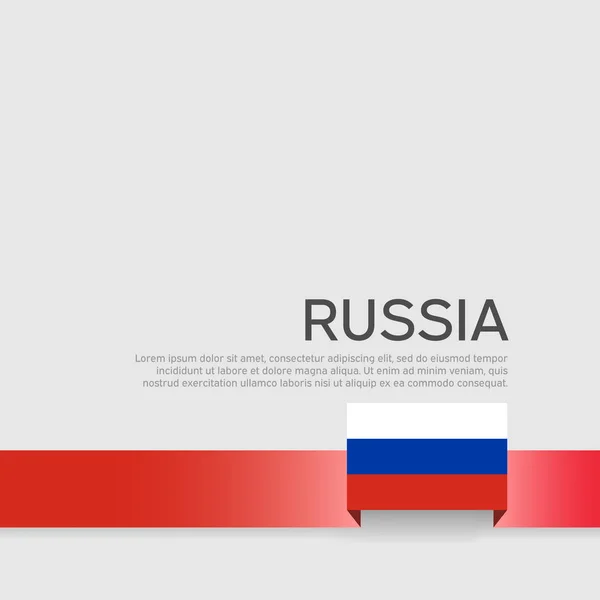 Ruská vlajka na pozadí. Pás karet v barvě ruského příznaku na bílém pozadí Národní plakát. Vektorový triolor plochý design. Státní vlastenecká vlajka, titulní — Stockový vektor