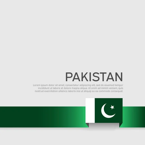 Hintergrund der pakistanischen Flagge. Band Farben Flagge von Pakistan auf weißem Hintergrund. Nationalplakat. Vektor flache Bauweise. Staatspatriotischer Einband, Flyer — Stockvektor