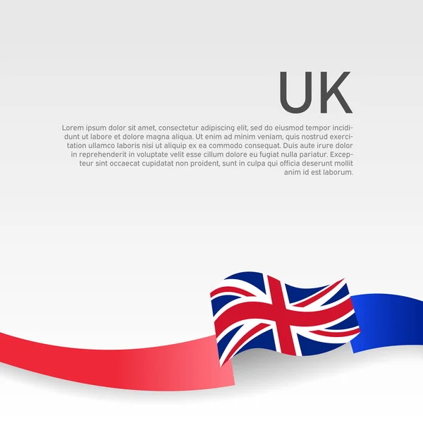 Nagy-Britannia zászló háttér. Nagy b hullámos szalagszín zászló — Stock Vector
